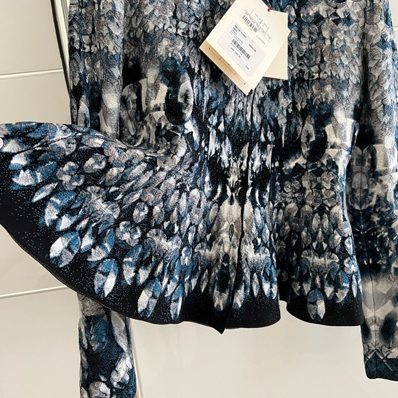 Alexander McQueen women's fitted cardigan, crystal jacquard blue - midnight blue - Picture 9 of 13